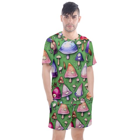 A Forest Core Farm Tale Men s Mesh Tee And Shorts Set by GardenOfOphir