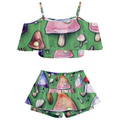 A Forest Core Farm Tale Kids  Off Shoulder Skirt Bikini by GardenOfOphir