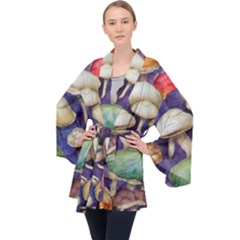 A Fantasy Long Sleeve Velvet Kimono  by GardenOfOphir