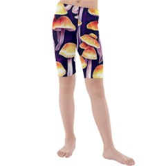 Forestcore Mushroom Kids  Mid Length Swim Shorts