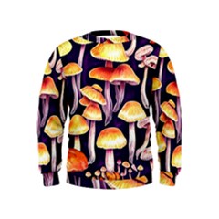 Forestcore Mushroom Kids  Sweatshirt by GardenOfOphir