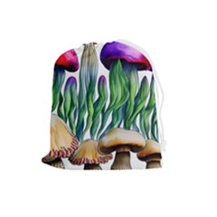 Cozy Mushroom Forest Historical Boho Drawstring Pouch (large) by GardenOfOphir