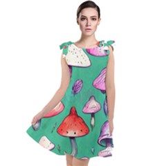 Goblin Mushroom Forest Boho Witchy Tie Up Tunic Dress
