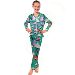 Goblin Mushroom Forest Boho Witchy Kid s Satin Long Sleeve Pajamas Set by GardenOfOphir