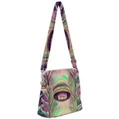 Mystic Mushroom Zipper Messenger Bag by GardenOfOphir