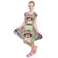Mystic Mushroom Kids  Short Sleeve Dress by GardenOfOphir