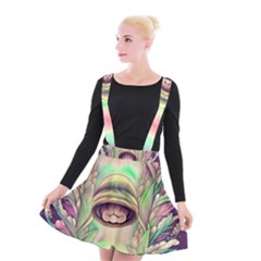 Mystic Mushroom Suspender Skater Skirt by GardenOfOphir
