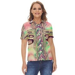 Mystic Mushroom Women s Short Sleeve Double Pocket Shirt