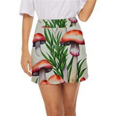 Forest Fungi Mini Front Wrap Skirt by GardenOfOphir