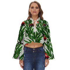 Forest Fungi Boho Long Bell Sleeve Top