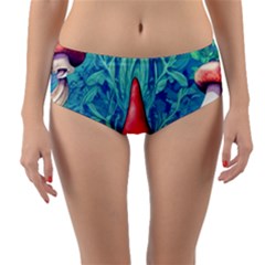 Mushroom Magic Reversible Mid-waist Bikini Bottoms by GardenOfOphir