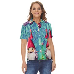 Mushroom Magic Women s Short Sleeve Double Pocket Shirt