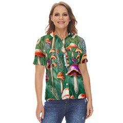 Witch s Woods Women s Short Sleeve Double Pocket Shirt
