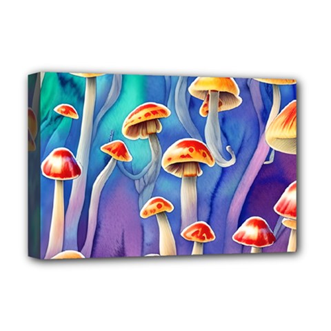 Tiny Toadstools Deluxe Canvas 18  X 12  (stretched) by GardenOfOphir