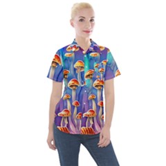 Tiny Toadstools Women s Short Sleeve Pocket Shirt