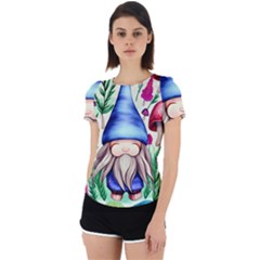 Tiny Mushroom Forest Scene Back Cut Out Sport Tee