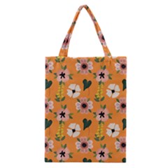 Flower Orange Pattern Floral Classic Tote Bag