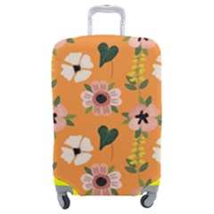 Flower Orange Pattern Floral Luggage Cover (medium) by Dutashop