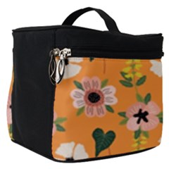 Flower Orange Pattern Floral Make Up Travel Bag (small) by Dutashop