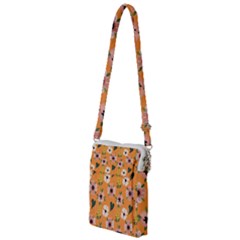 Flower Orange Pattern Floral Multi Function Travel Bag