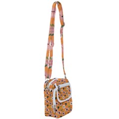 Flower Orange Pattern Floral Shoulder Strap Belt Bag