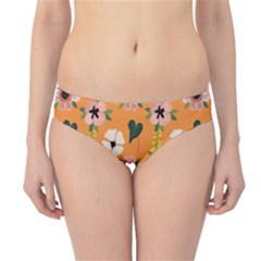 Flower Orange Pattern Floral Hipster Bikini Bottoms