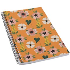 Flower Orange Pattern Floral 5 5  X 8 5  Notebook