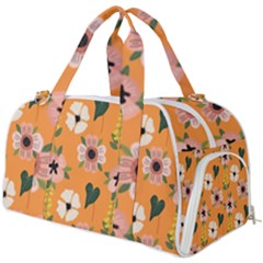 Flower Orange Pattern Floral Burner Gym Duffel Bag