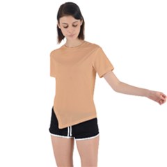 Mellow Apricot Orange	 - 	asymmetrical Short Sleeve Sports Tee by ColorfulSportsWear