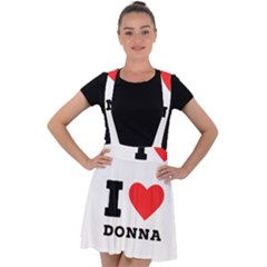 I Love Donna Velvet Suspender Skater Skirt