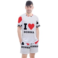 I Love Donna Men s Mesh Tee And Shorts Set