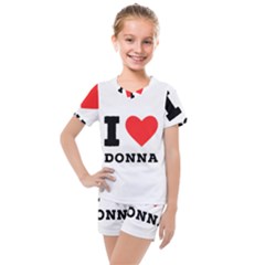 I Love Donna Kids  Mesh Tee And Shorts Set