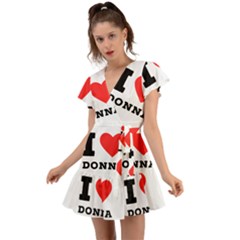 I Love Donna Flutter Sleeve Wrap Dress by ilovewhateva