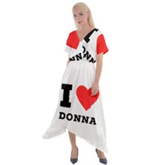 I Love Donna Cross Front Sharkbite Hem Maxi Dress by ilovewhateva