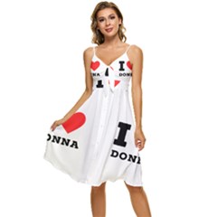 I Love Donna Sleeveless Tie Front Chiffon Dress