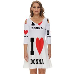 I Love Donna Shoulder Cut Out Zip Up Dress