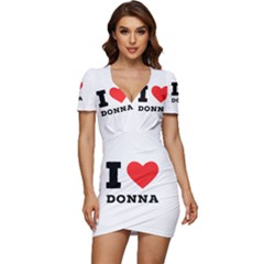 I Love Donna Low Cut Cap Sleeve Mini Dress