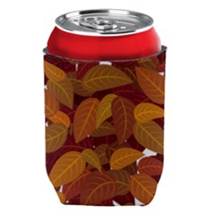 Watercolor Leaves Leaf Orange Can Holder by Jancukart