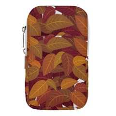 Watercolor Leaves Leaf Orange Waist Pouch (small)