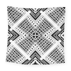 Black And White Modern Texture Seamless Print Fabric Pattern Square Tapestry (large) by Jancukart