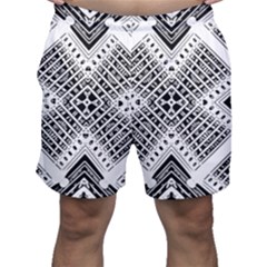 Black And White Modern Texture Seamless Print Fabric Pattern Men s Shorts