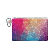 Multicolored Geometric Origami Idea Pattern Canvas Cosmetic Bag (small) by Jancukart
