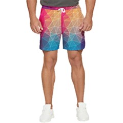 Multicolored Geometric Origami Idea Pattern Men s Runner Shorts by Jancukart