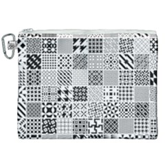 Black And White Geometric Patterns Canvas Cosmetic Bag (xxl) by Jancukart
