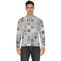 Black And White Geometric Patterns Men s Fleece Sweatshirt