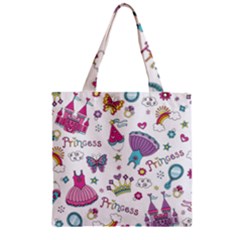 Princess Element Background Material Zipper Grocery Tote Bag