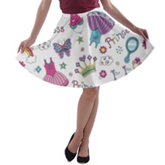 Princess Element Background Material A-line Skater Skirt