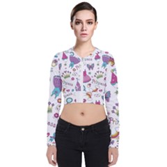 Princess Element Background Material Long Sleeve Zip Up Bomber Jacket