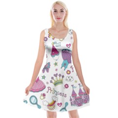 Princess Element Background Material Reversible Velvet Sleeveless Dress