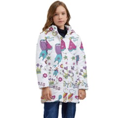Princess Element Background Material Kid s Hooded Longline Puffer Jacket